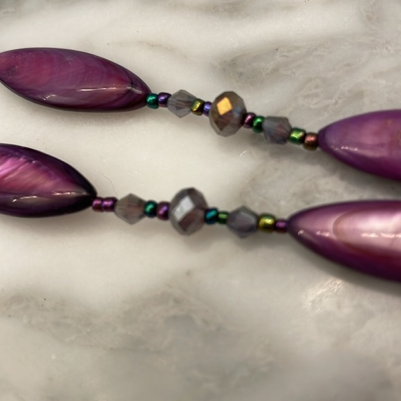 Purple 2 layer beaded necklace - Picture 2 of 4